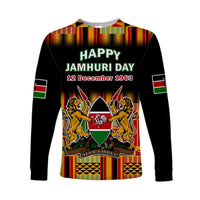(Custom Personalised) Kenya Long Sleeve Shirt Happy Jamhuri Day Kenyan Pattern - Wonder Print Shop