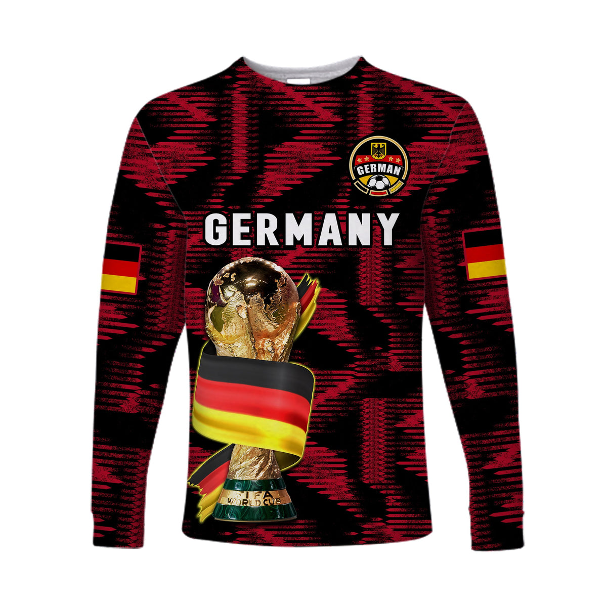 (Custom Text And Number) Germany Football Long Sleeve Shirt World Cup 2022 Champions - Wonder Print Shop