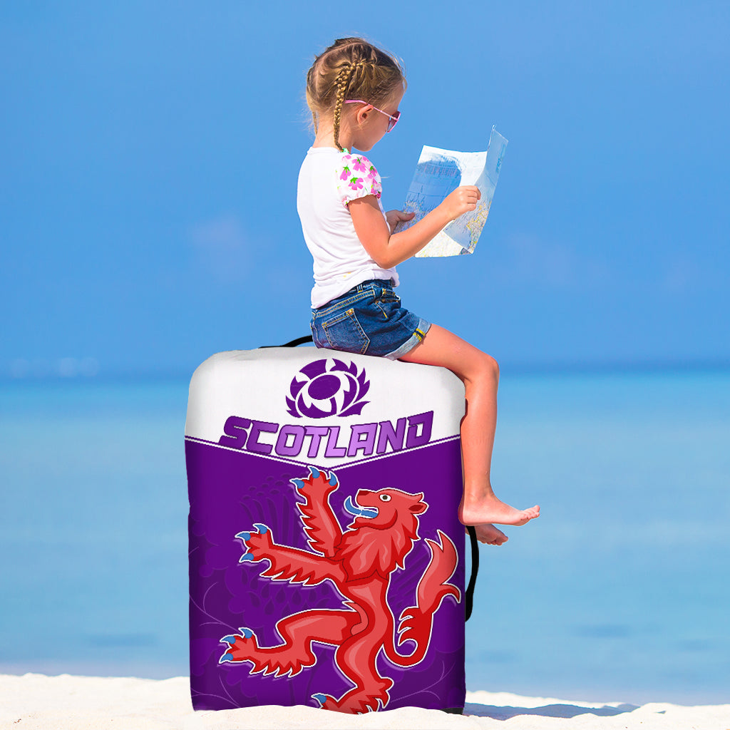 Scottish Rugby Luggage Cover Map Of Scotland Thistle Purple Version - Wonder Print Shop