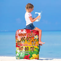 Custom Personalised Aloha Poly Fest Luggage Cover Polynesian Pattern With Tropical Flowers - Wonder Print Shop