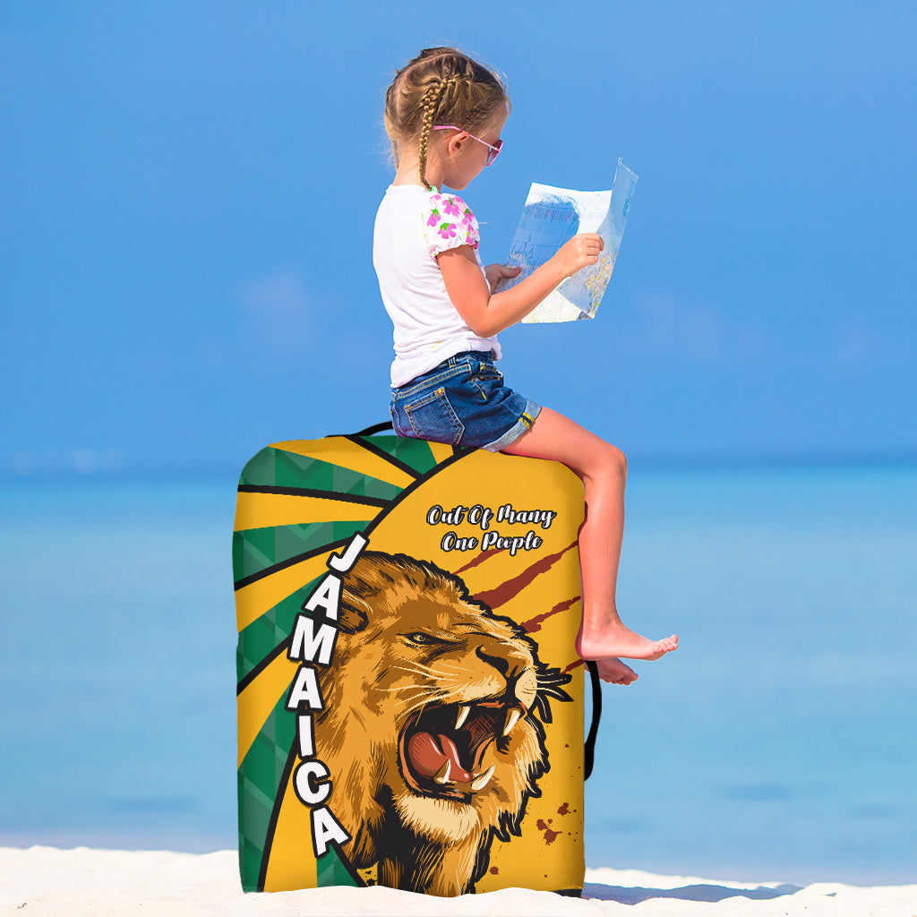 Jamaica Athletics Luggage Cover Jamaican Flag Mix Lion Sporty Style - Wonder Print Shop
