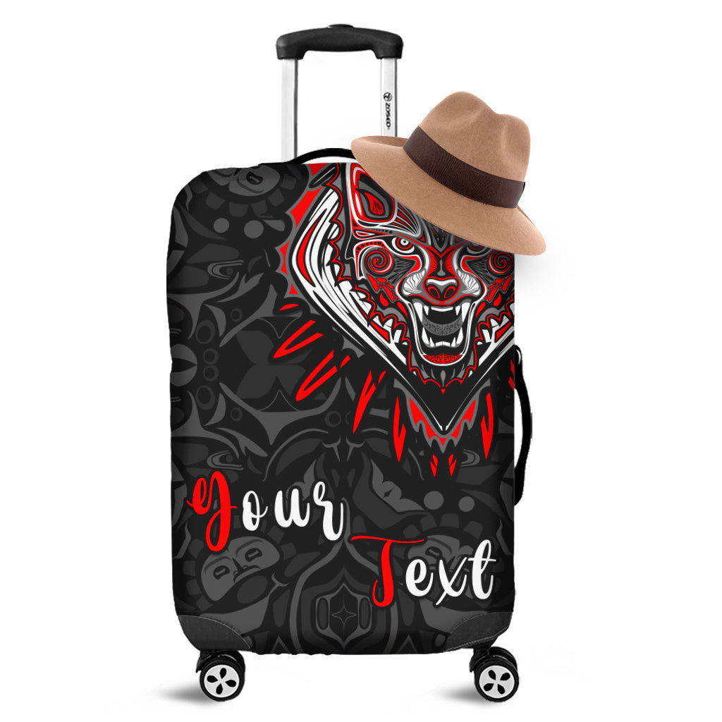 (Custom Personalised) Canada Wolf Luggage Covers Haida and Maple Leaf LT13 - Wonder Print Shop