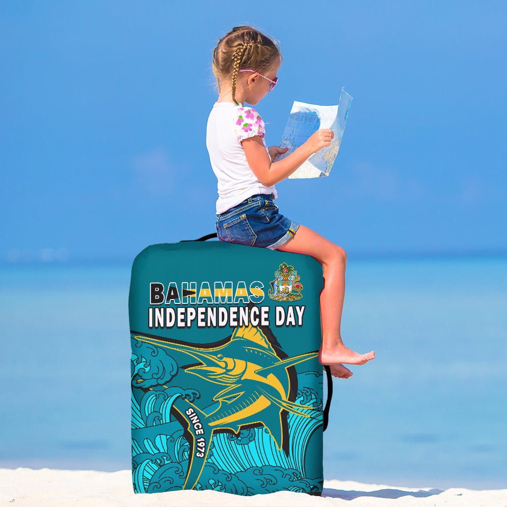 Bahamas Independence Day Luggage Cover Blue Marlin Since 1973 Style - Wonder Print Shop