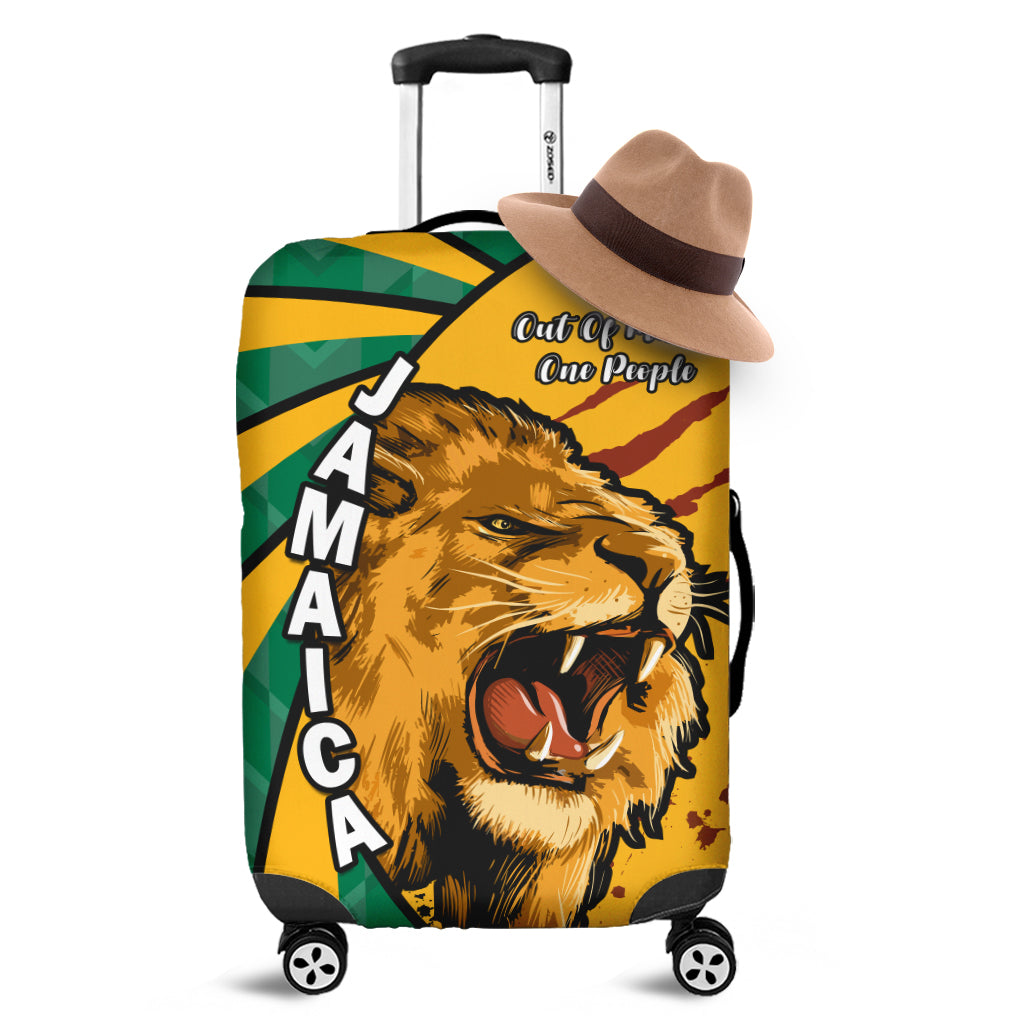 Jamaica Athletics Luggage Cover Jamaican Flag Mix Lion Sporty Style - Wonder Print Shop