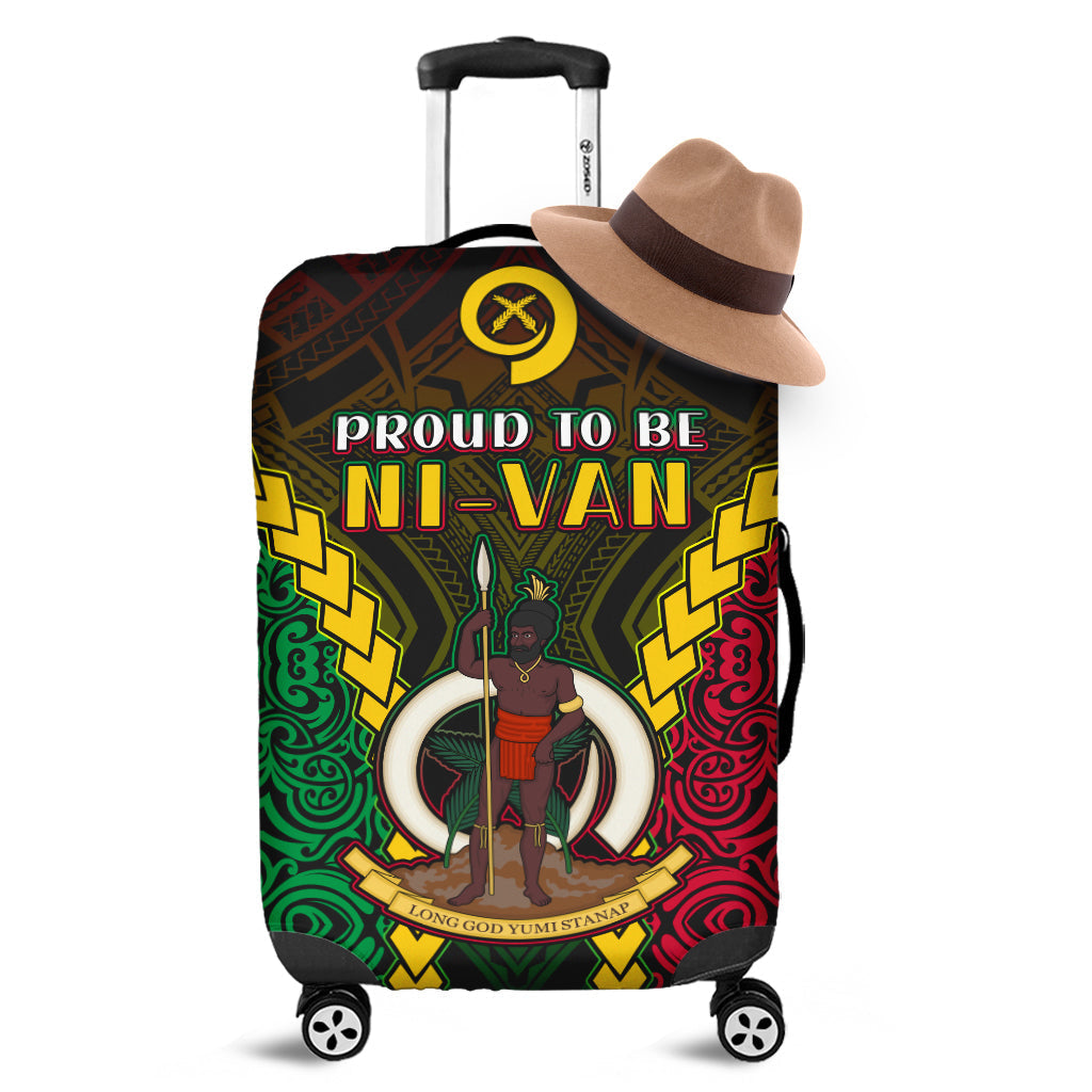 Vanuatu Indigenous Luggage Covers Proud To Be Ni Vanuatu Polynesian Pattern LT13 - Wonder Print Shop
