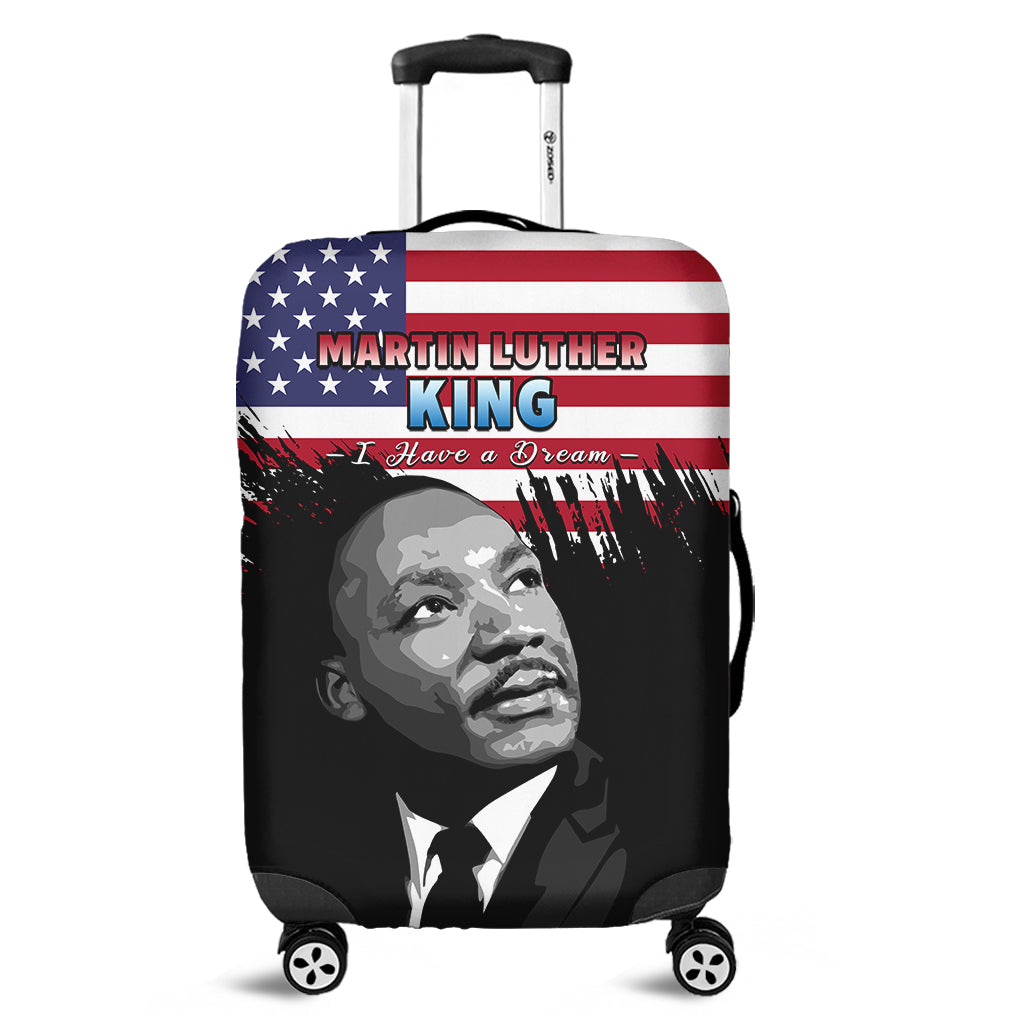 United States Luggage Cover United States Happy MLK Day Flag Grunge Style Ver.01 - Wonder Print Shop