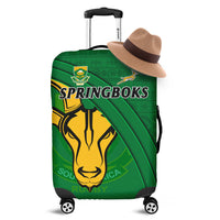 South Africa Rugby Luggage Cover Bokke Springbok With African Pattern Stronger Together - Wonder Print Shop