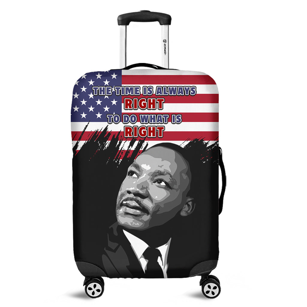 United States Luggage Cover United States Happy MLK Day Flag Grunge Style Ver.02 - Wonder Print Shop