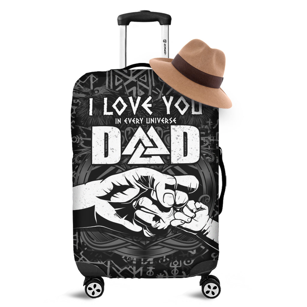 Viking Dad Luggage Covers Happy Fathers Day Style Runes and Mjolnir LT13 - Wonder Print Shop