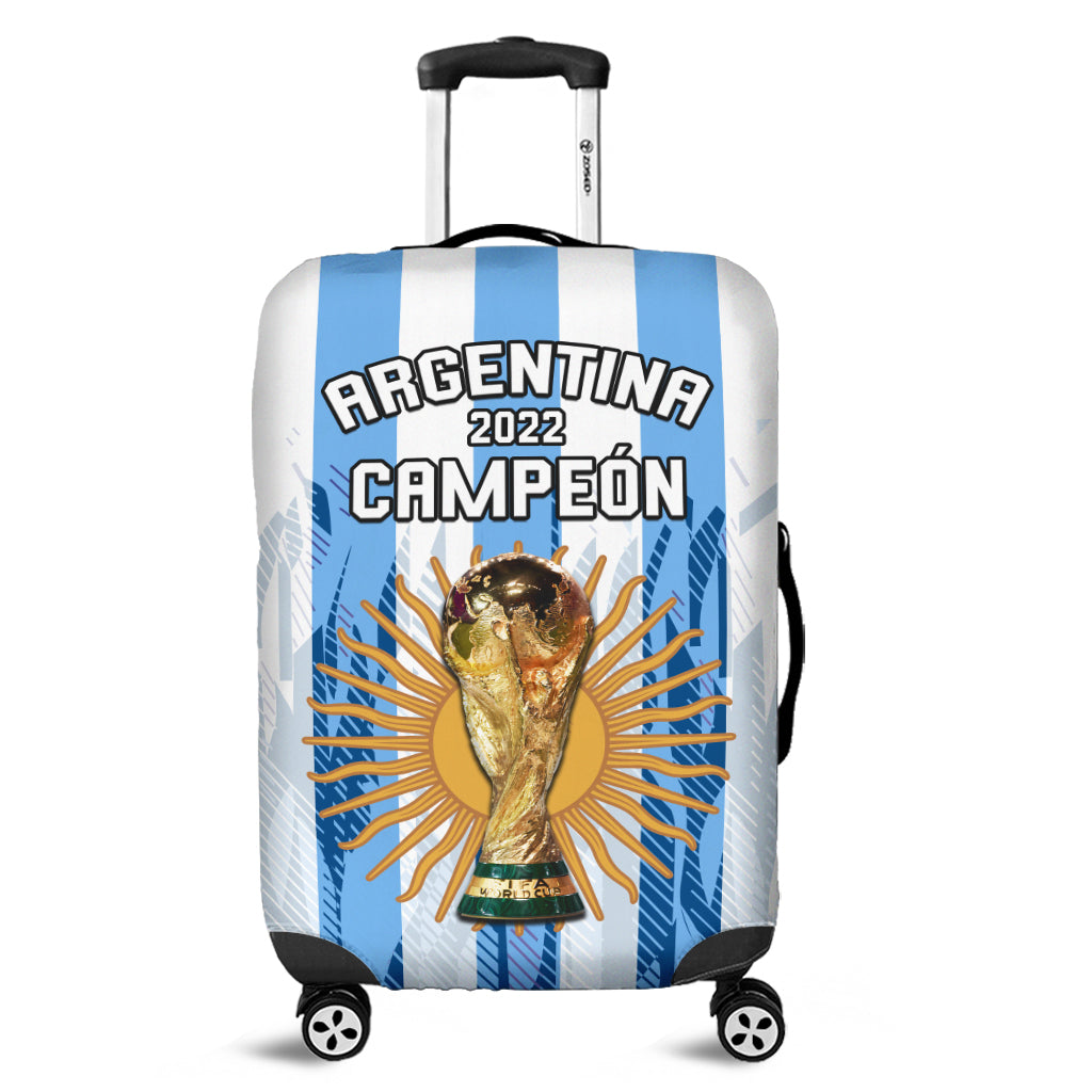 Argentina Football Luggage Cover La Albiceleste Campeon Proud White 2022 - Wonder Print Shop
