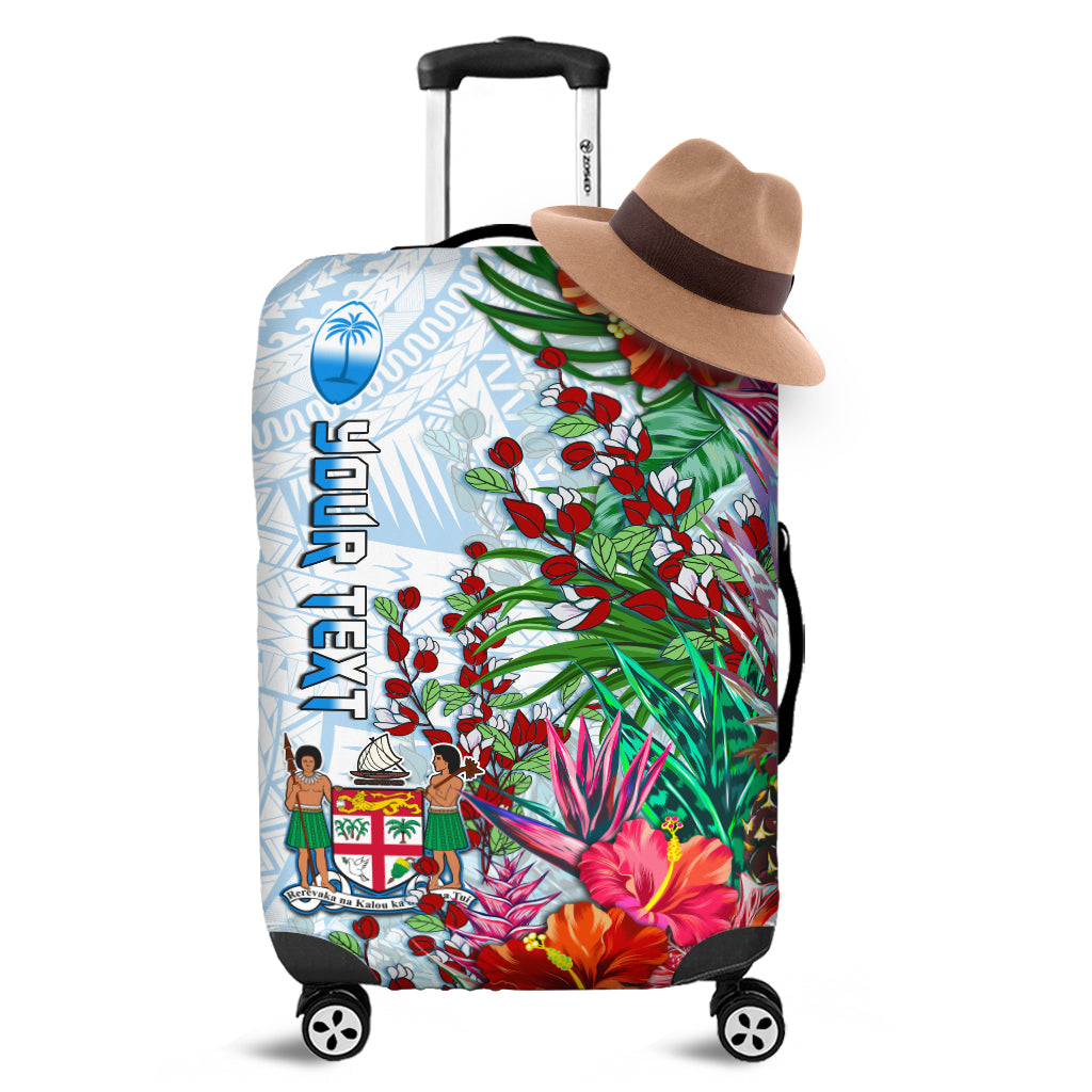 Custom Personalised Fiji Luggage Covers Proud Fijian Tapa mix Tagimoucia Flowers LT13 - Wonder Print Shop