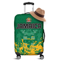 Jamaica Athletics Luggage Cover Jamaican Flag With African Pattern Sporty Style - Wonder Print Shop