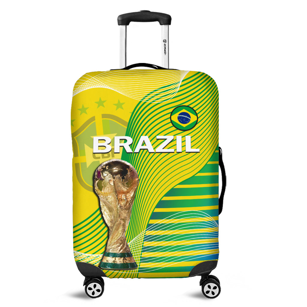 Brazil Football Luggage Cover Canarinha Champions WC 2022 - Wonder Print Shop