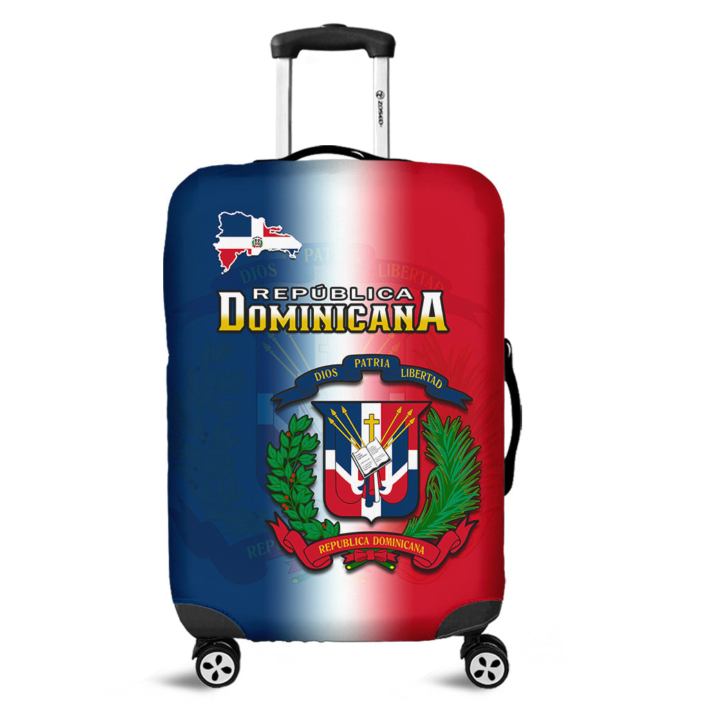Dominican Republic Luggage Cover Dominicana Coat Of Arms Gradient Style - Wonder Print Shop