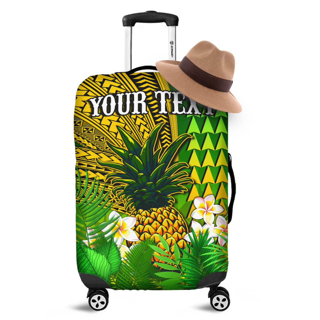 (Custom Personalised) Hawaii Pineapple Luggage Covers Plumeria Frangipani Mix Tribal Pattern LT13 - Wonder Print Shop
