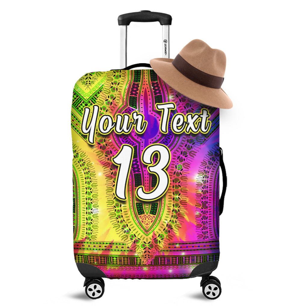 (Custom Text and Number) Africa Tie Dye Luggage Special Dashiki Pattern LT13 - Wonder Print Shop