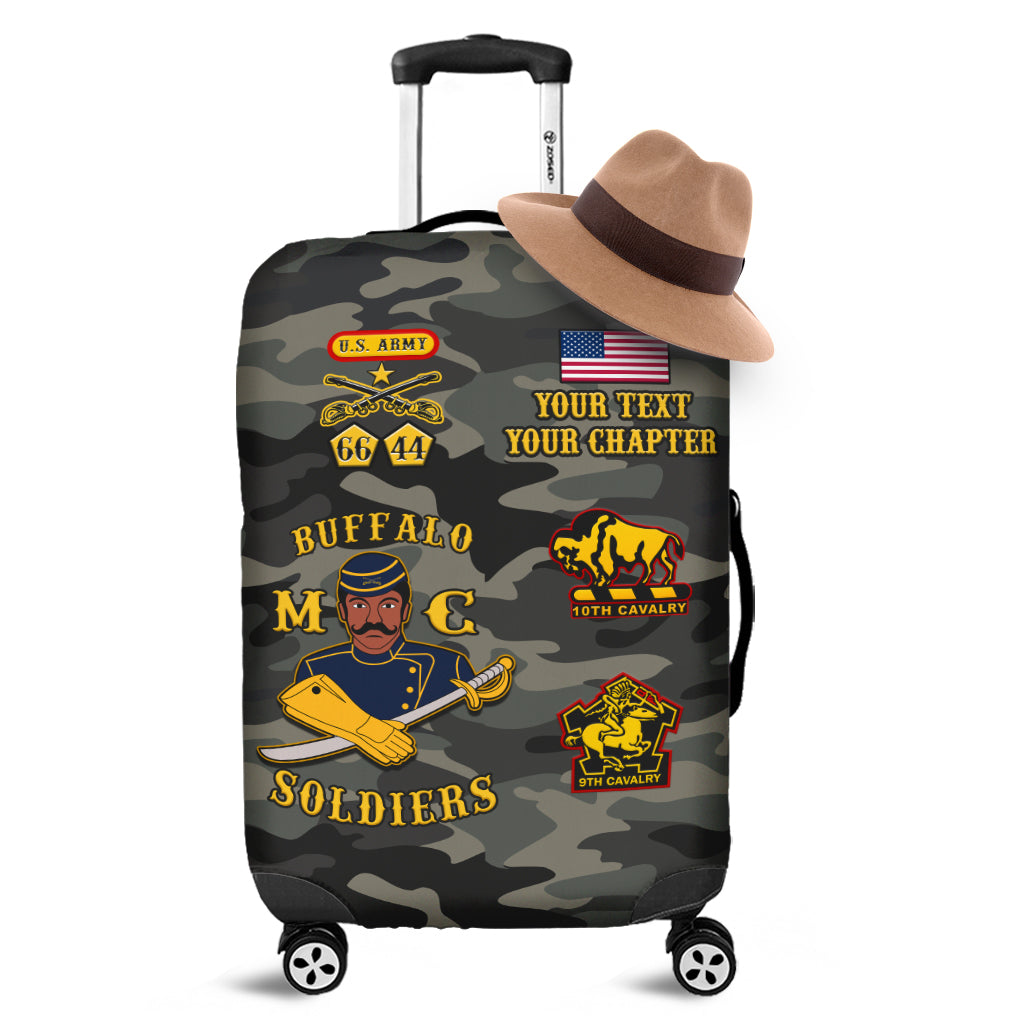 (Custom Text and Chapter) Buffalo Soldiers Luggage Covers Camouflage Unique LT13 - Wonder Print Shop