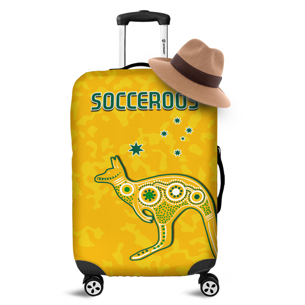 Australia Soccer Luggage Covers World Cup Football 2022 Socceroos with Kangaroos LT13 - Wonder Print Shop