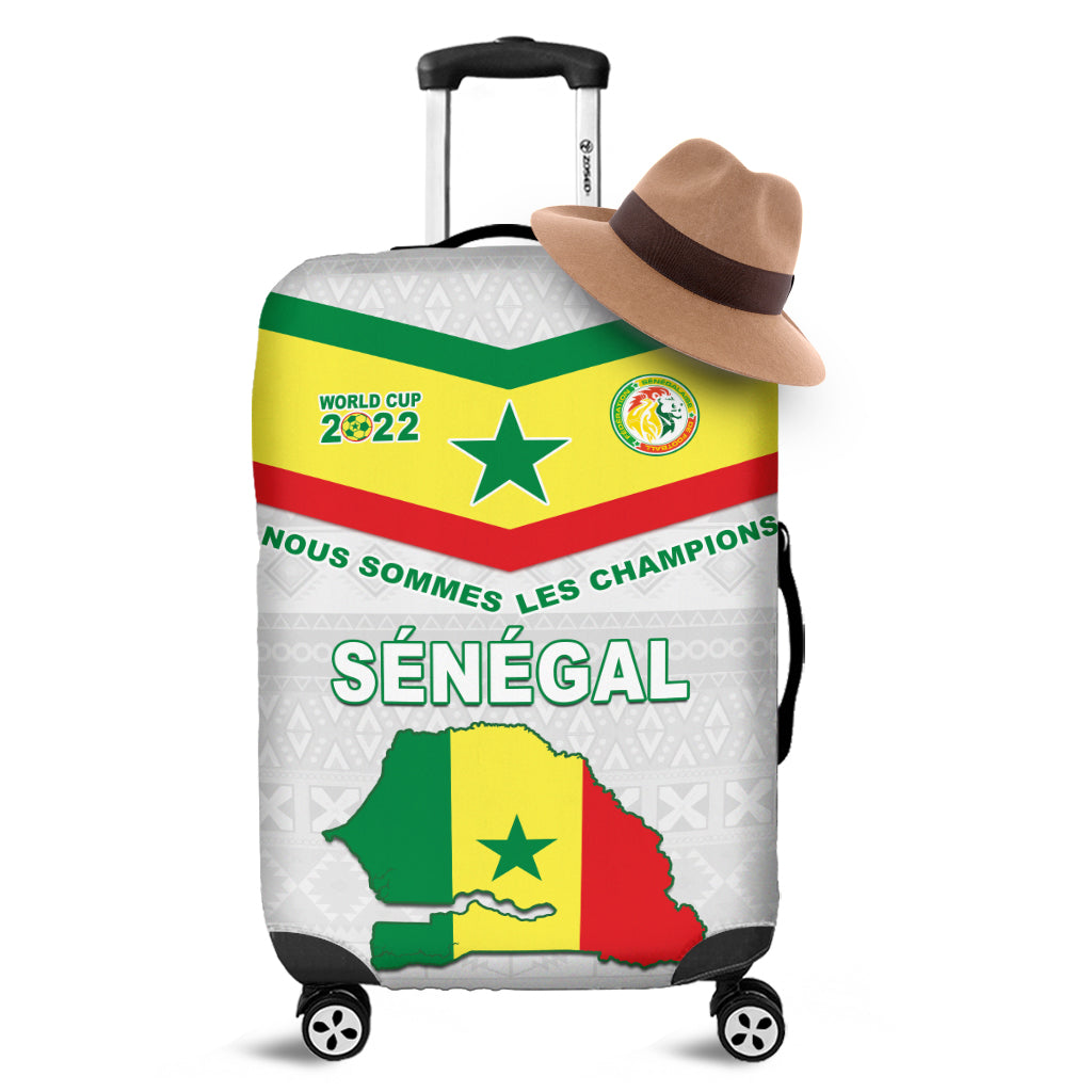 Senegal Football 2022 Luggage Covers Champion Teranga Lions Mix African Pattern LT13 - Wonder Print Shop