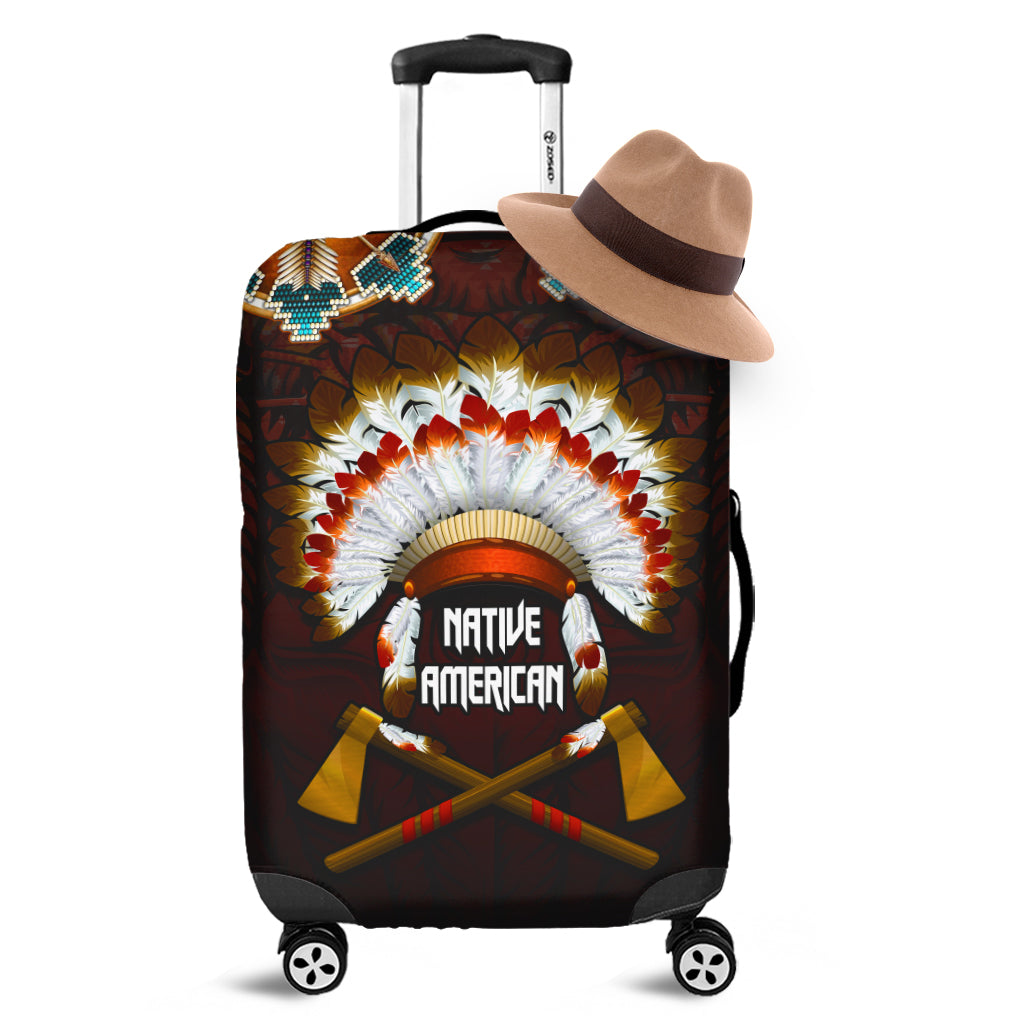 The First Americans Luggage Covers Indian Headdress With Skull LT13 - Wonder Print Shop