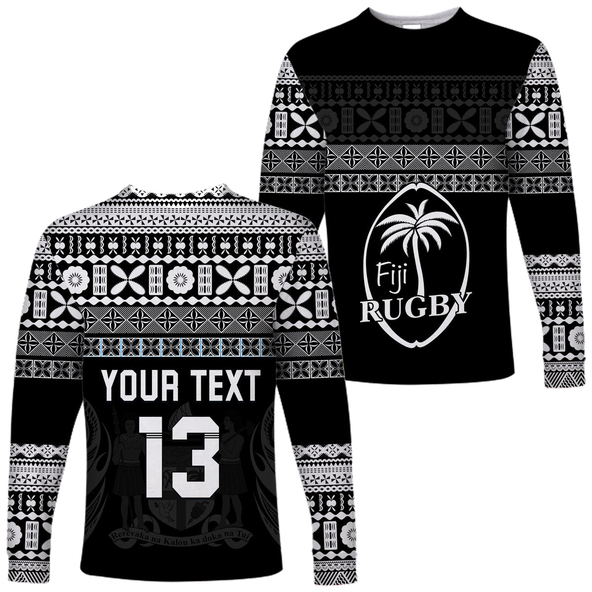 (Custom Text and Number) Fiji Rugby Long Sleeve Shirt Lifestyle 2022 Flying Fijians LT13 - Wonder Print Shop