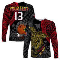 Custom Text and Number Papua New Guinea Long Sleeve Shirt Raggiana Birds Of Paradise Happy 47th Independence Day LT13 - Wonder Print Shop