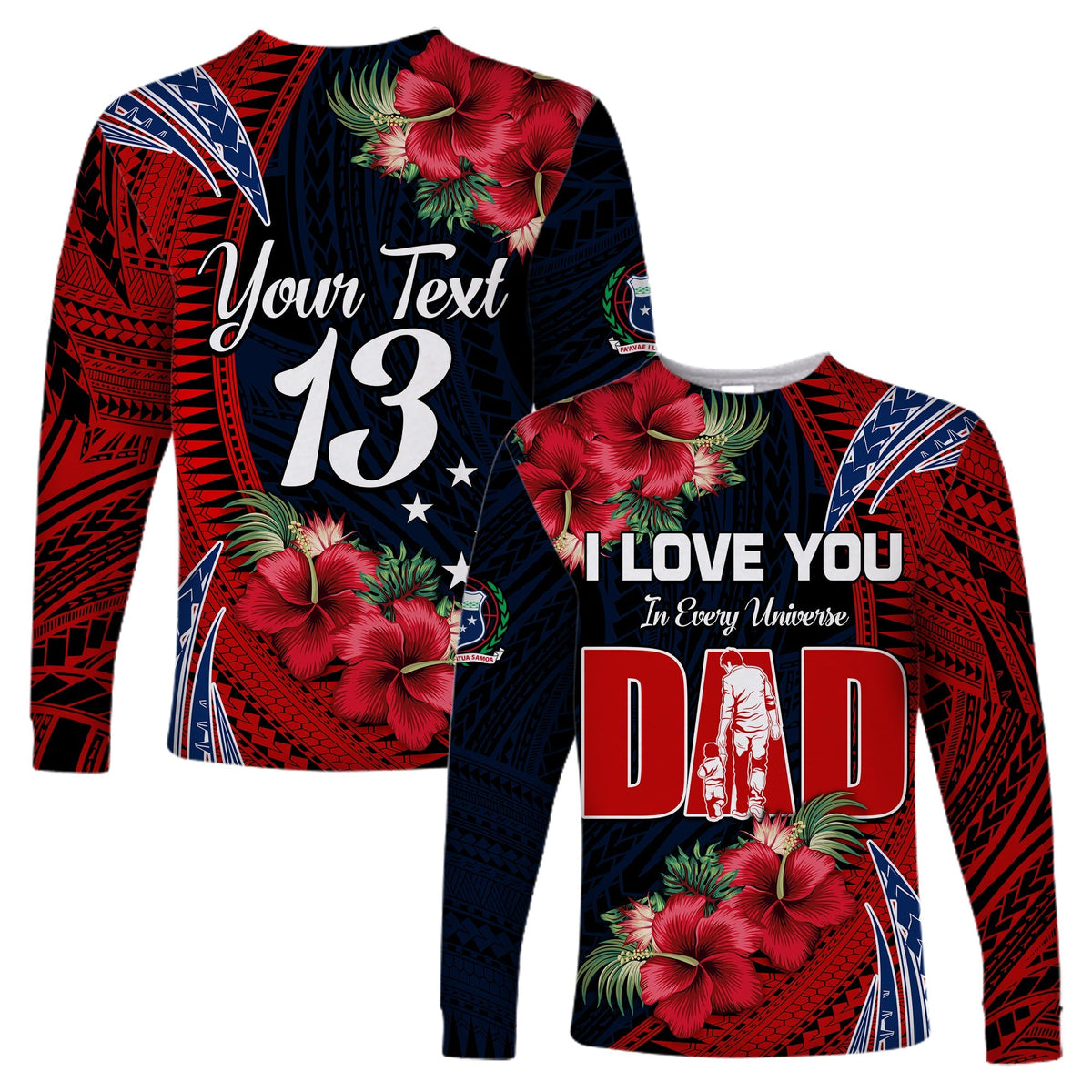 (Custom Text and Number) Samoa Fathers Day Long Sleeve Shirt Polynesian Best Dad Ever LT13 - Wonder Print Shop