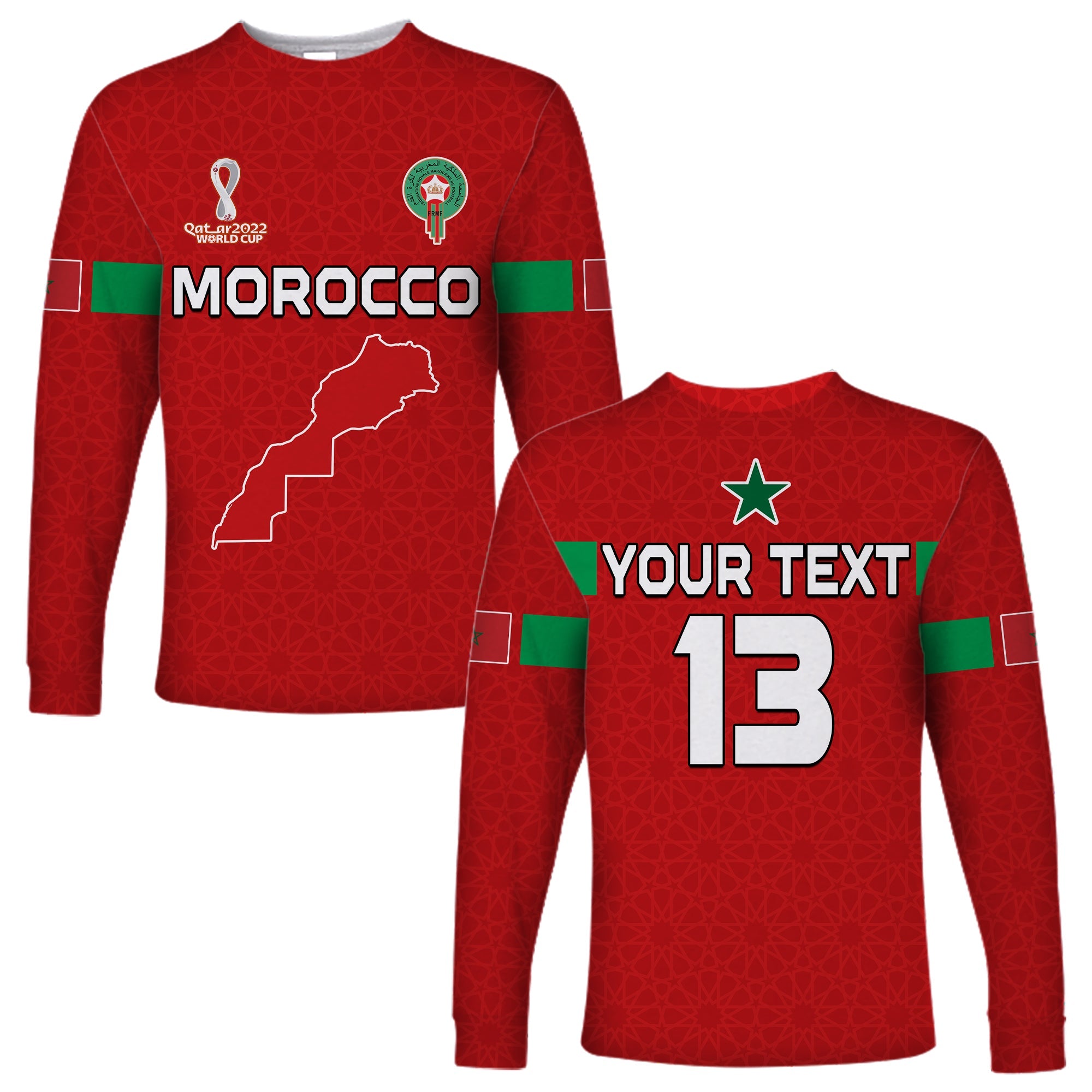 custom-text-and-number-morocco-football-long-sleeve-shirt-champions-world-cup-new-history