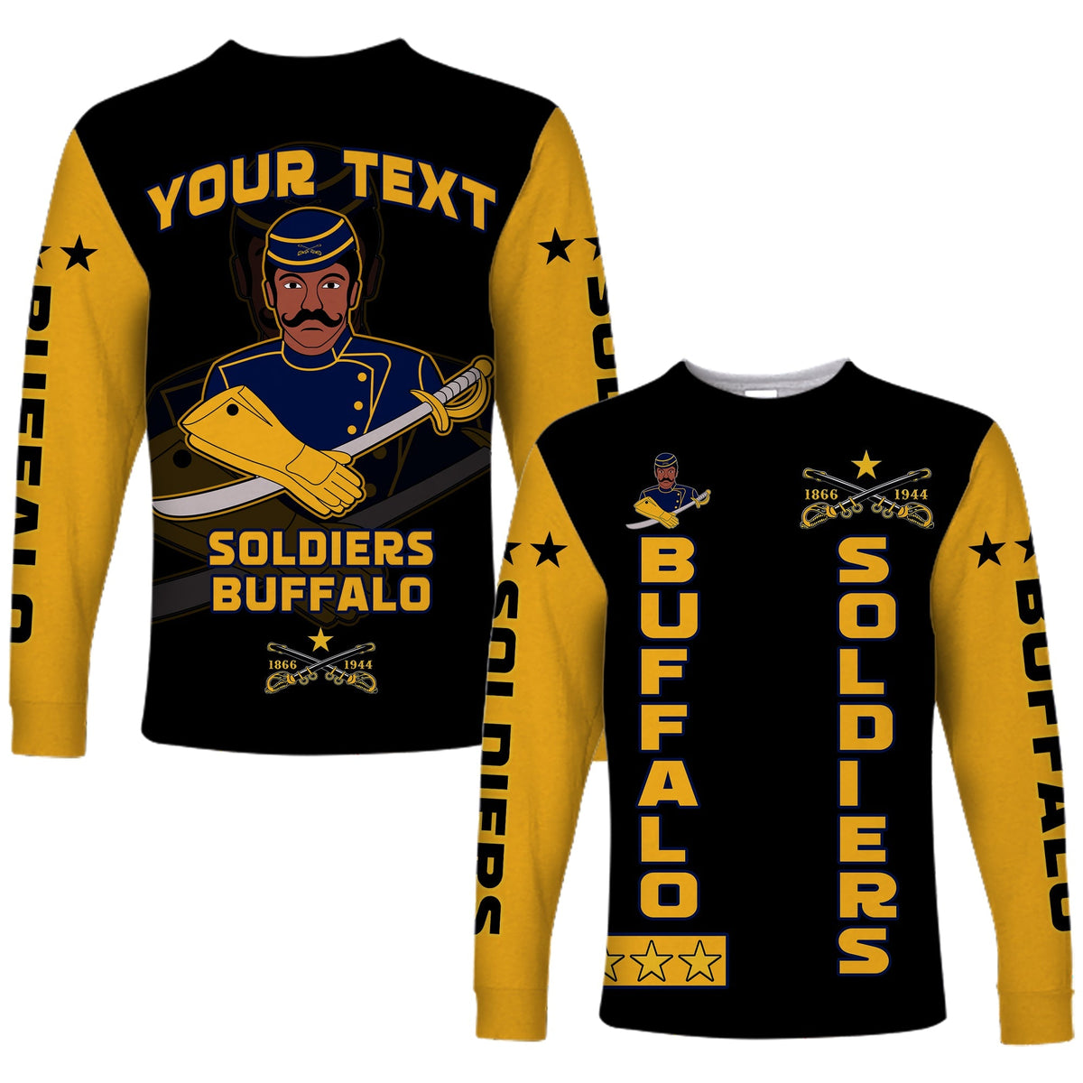(Custom Personalised) Buffalo Soldiers Long Sleeve Shirt BSMC Club Adore Motorcycle LT13 - Wonder Print Shop