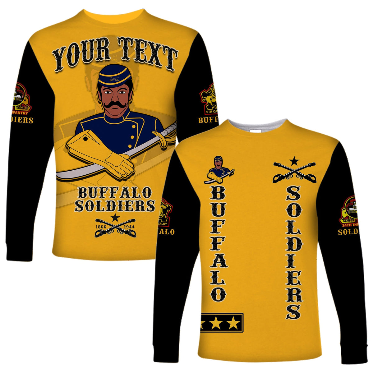 (Custom Personalised) Buffalo Soldiers Long Sleeve Shirt Motorcycle BSMC Club LT13 - Wonder Print Shop
