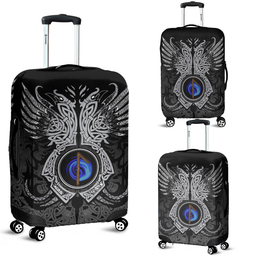 Viking Luggage Cover - Laguz Rune, Raven Tattoo RLT12 - Wonder Print Shop