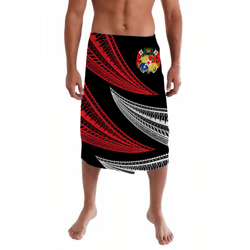 Tonga Lavalava Wave Pattern Alternating Red LT8 - Wonder Print Shop