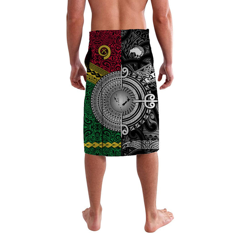 Vanuatu And New Zealand Lavalava Together Black LT8 - Wonder Print Shop