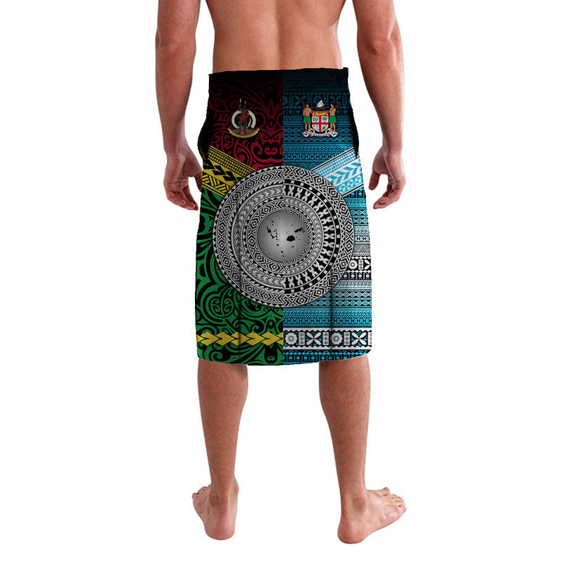 Vanuatu And Fiji Lavalava Together Blue LT8 - Wonder Print Shop