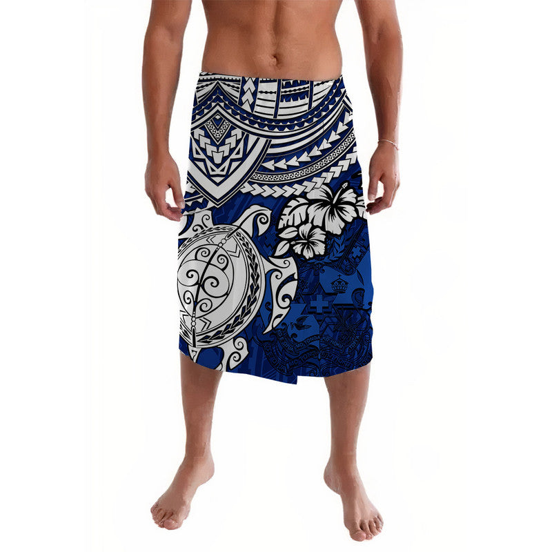 Tonga Coat Of Arms Lavalava Turtle Hibiscus Blue LT8 - Wonder Print Shop