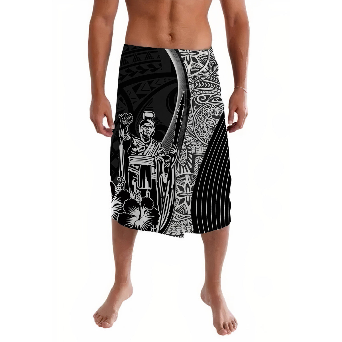 Hawaiian King Kamehameha Lavalava Vibe Black Style LT6 - Wonder Print Shop