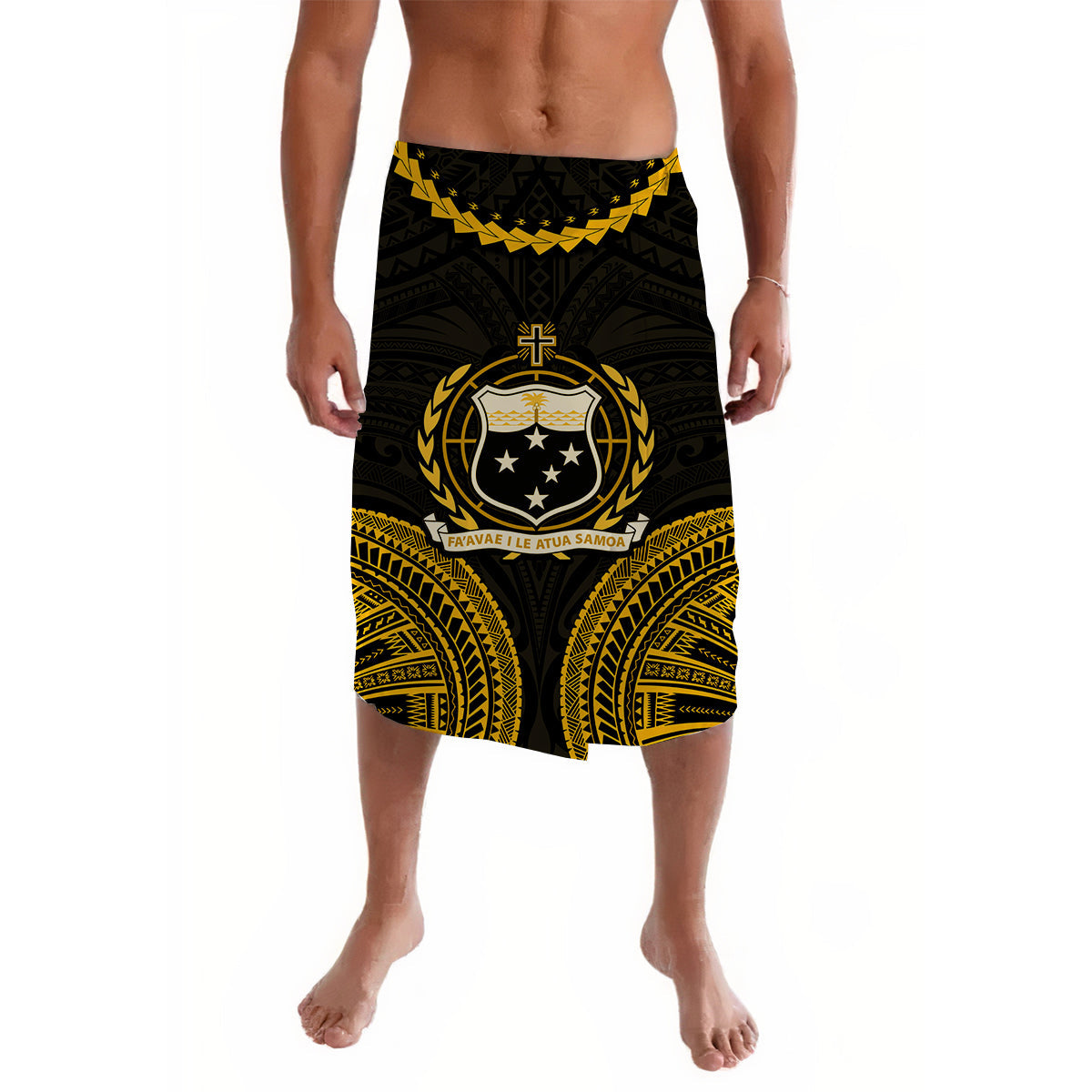 Samoa Ula Nifo Tribal Lavalava Gold Style LT6 - Wonder Print Shop