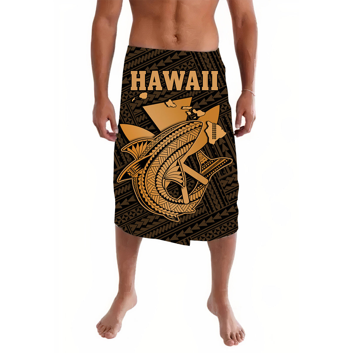 Hawaii Lavalava Kakau Kanaka Maoli Combine Polynesian Shark Ver.01 - Wonder Print Shop