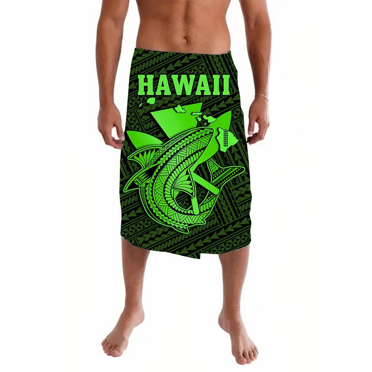 Hawaii Lavalava Kakau Kanaka Maoli Combine Polynesian Shark Ver.02 - Wonder Print Shop