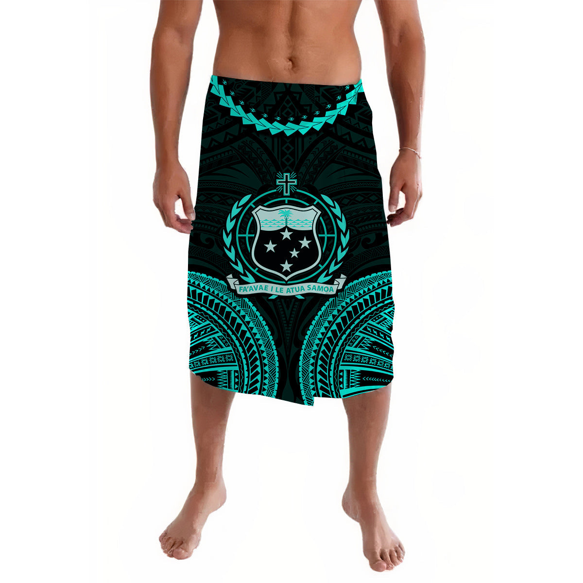Samoa Ula Nifo Tribal Lavalava Green Style LT6 - Wonder Print Shop