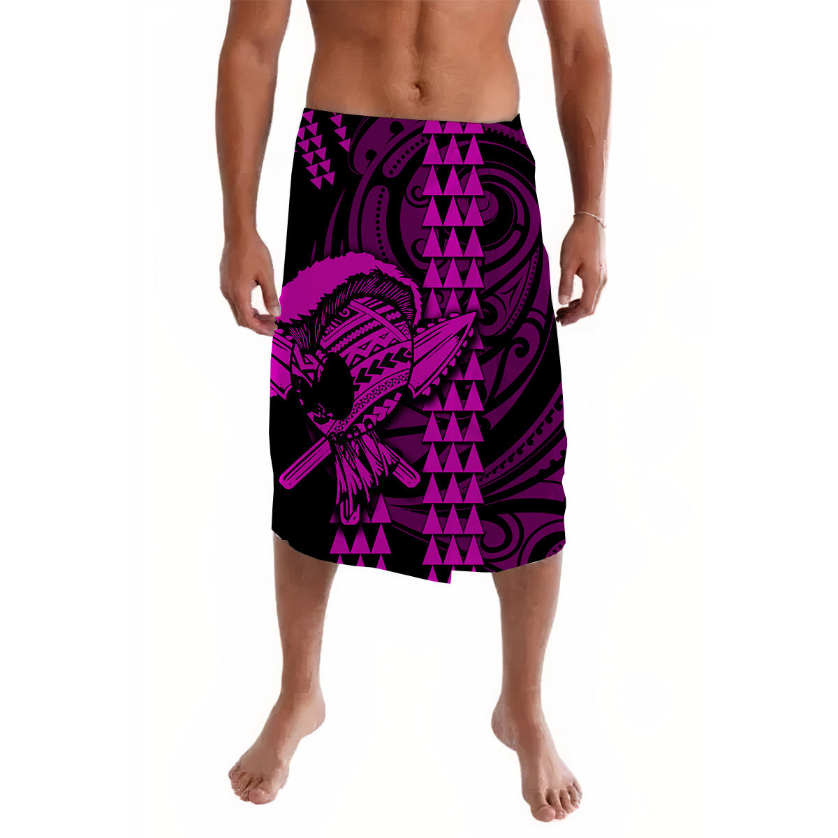 Hawaii Polynesian Warrior Kakau Lavalava-Purple No.1 LT6 - Wonder Print Shop