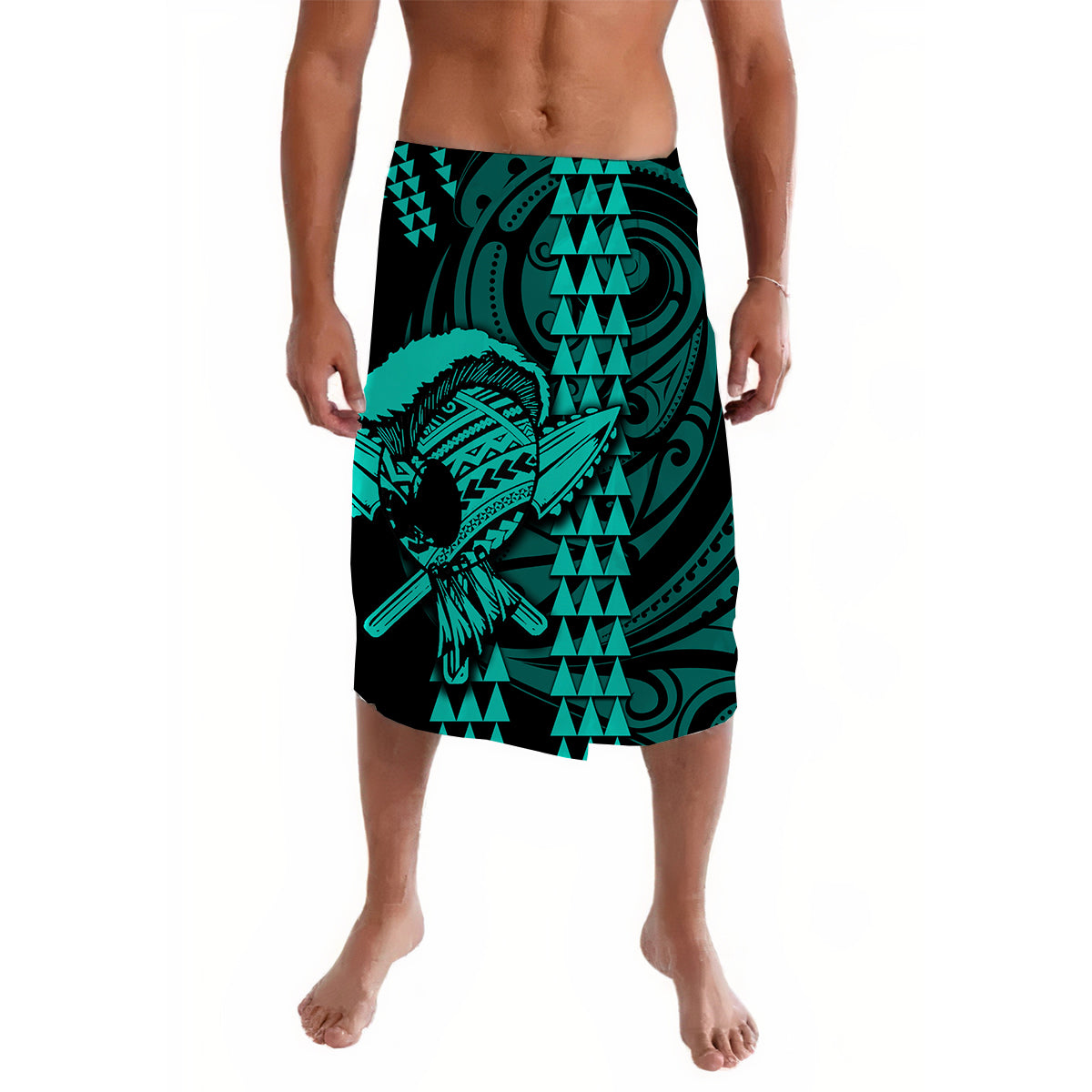 Hawaii Polynesian Warrior Kakau Lavalava-Green No.1 LT6 - Wonder Print Shop