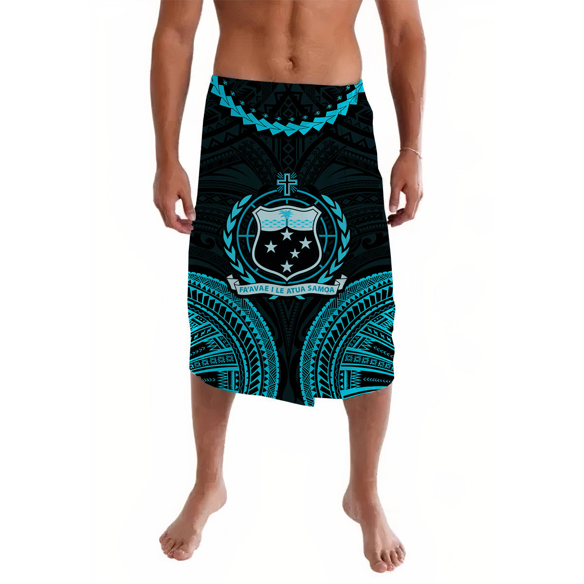 Samoa Ula Nifo Tribal Lavalava Blue Style LT6 - Wonder Print Shop