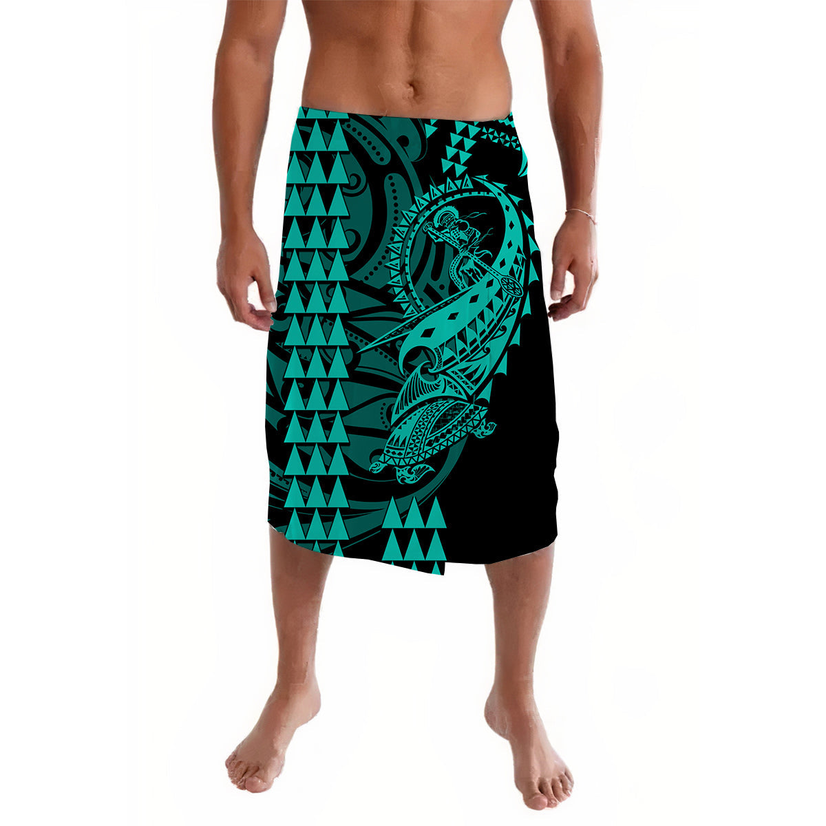 Hawaii Polynesian Warrior Kakau Lavalava-Green No.2 LT6 - Wonder Print Shop