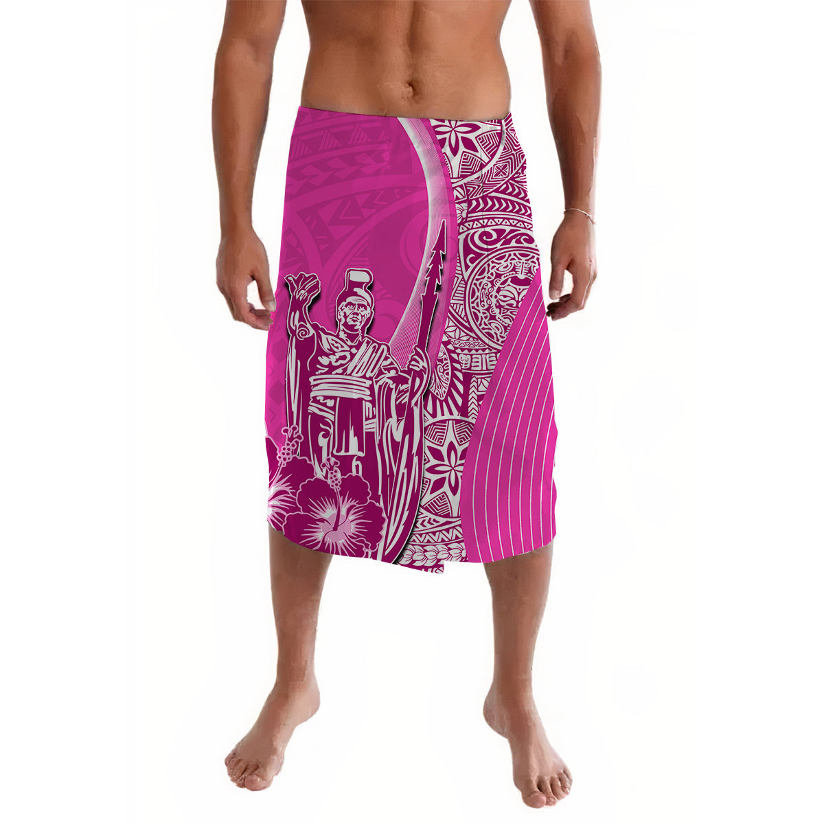 Hawaiian King Kamehameha Lavalava Vibe Pink Style LT6 - Wonder Print Shop