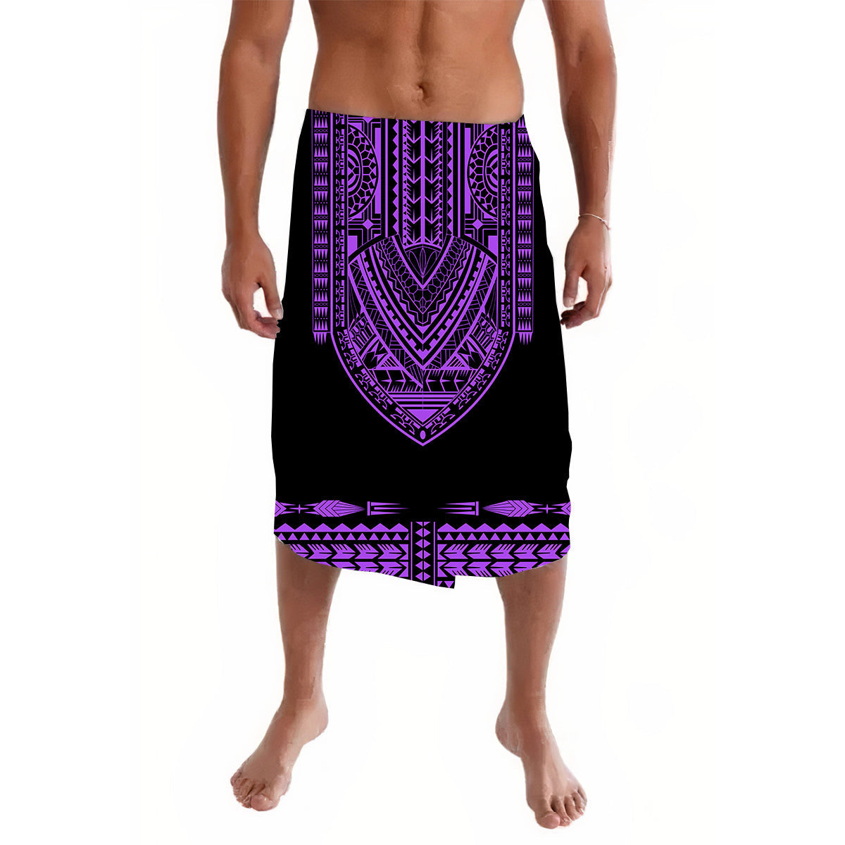 Polynesian Lavalava Dashiki With Polynesian Tattoo Royal Purple Version - Wonder Print Shop