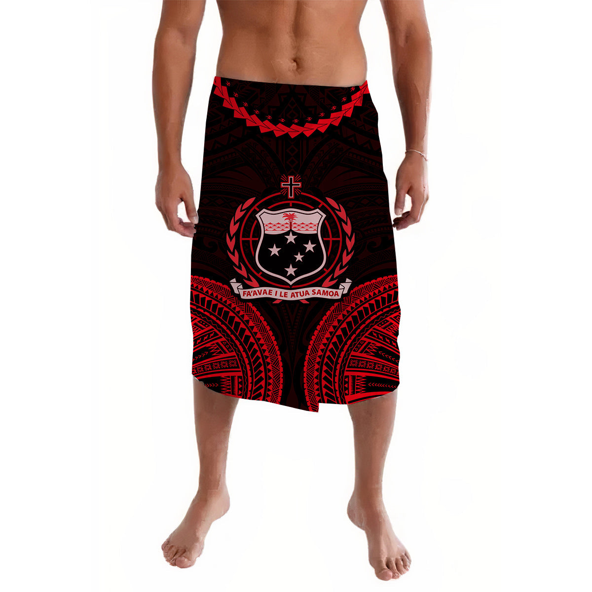 Samoa Ula Nifo Tribal Lavalava Red Style LT6 - Wonder Print Shop