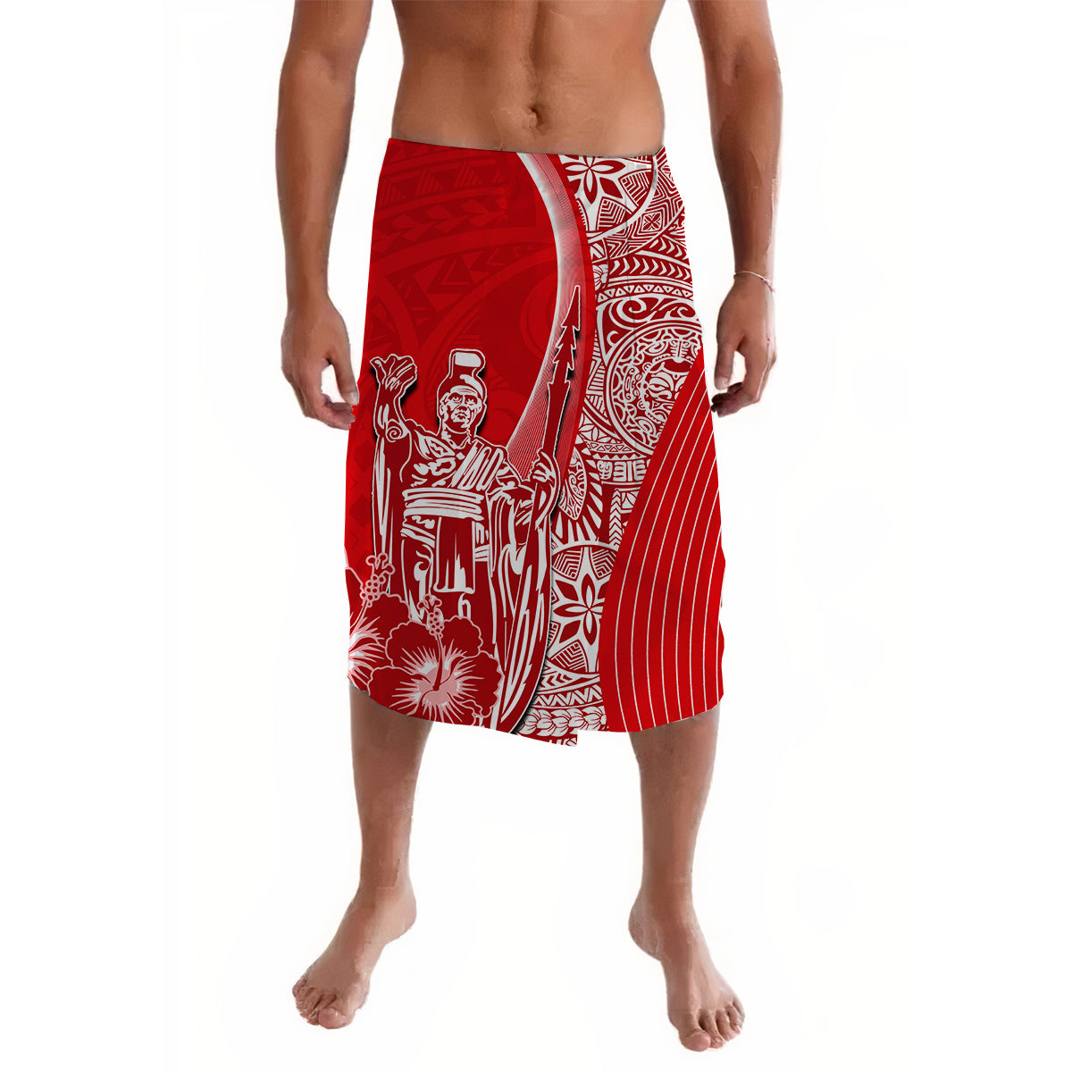 Hawaiian King Kamehameha Lavalava Vibe Red Style LT6 - Wonder Print Shop
