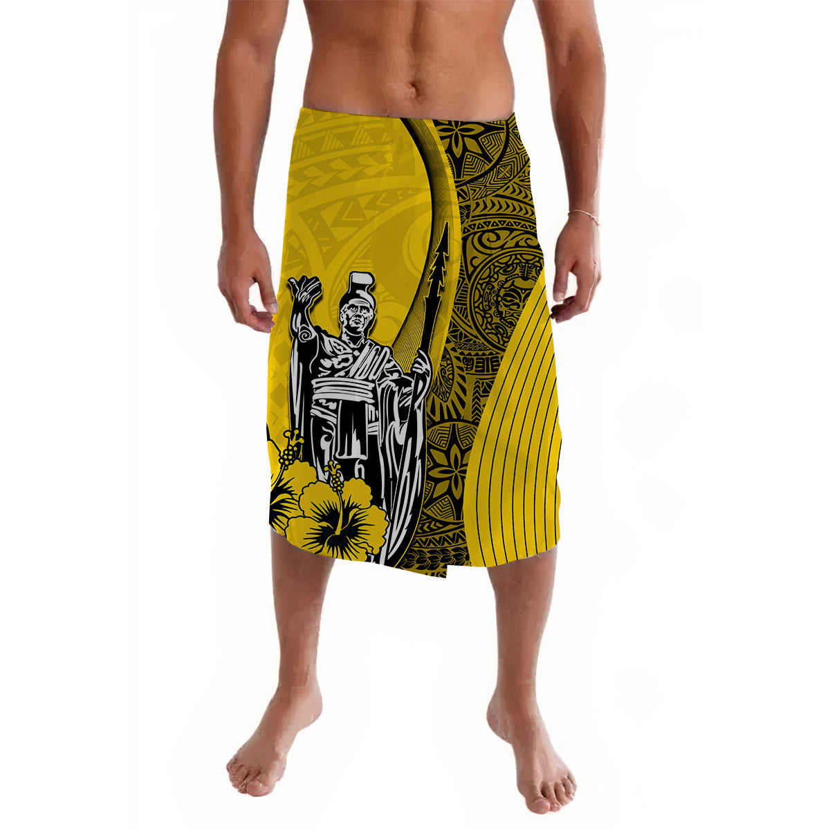 Hawaiian King Kamehameha Lavalava Vibe Yellow Style LT6 - Wonder Print Shop