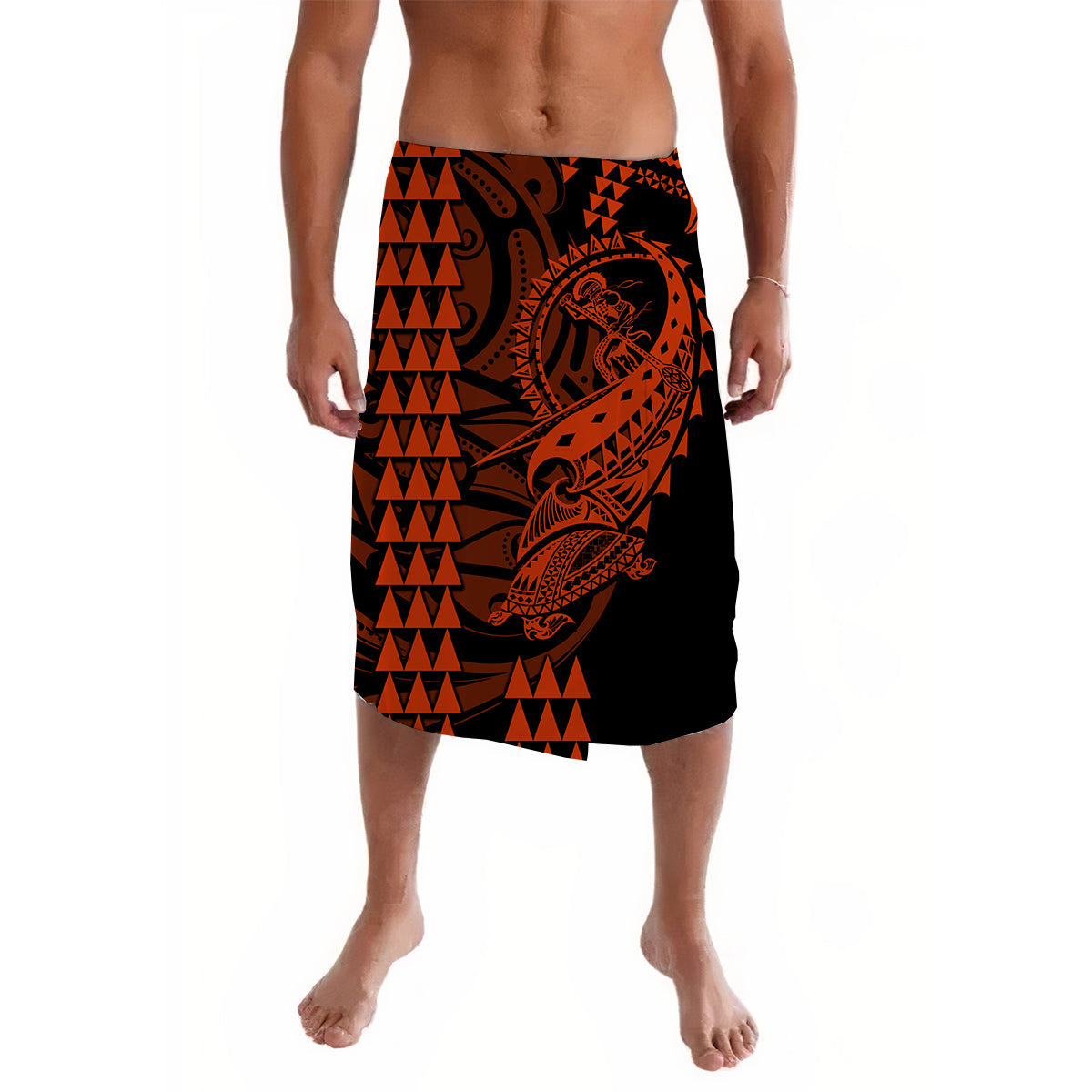Hawaii Polynesian Warrior Kakau Lavalava-Orange No.2 LT6 - Wonder Print Shop